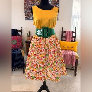 Mothcloth mushroom 🍄 whimsical Floral Print Skirt with pockets 🤩